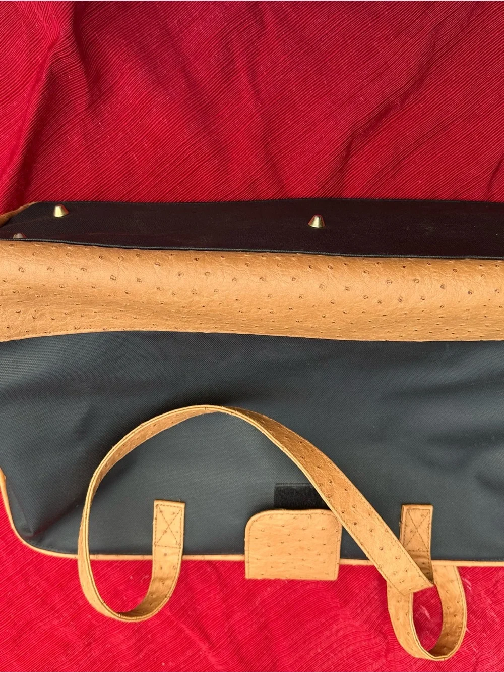 Black and Tan Two-Tone Leather Tote Bag